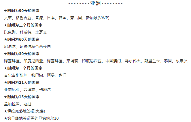 美国公民的福利：有美国签证可以免签哪些国家呢？